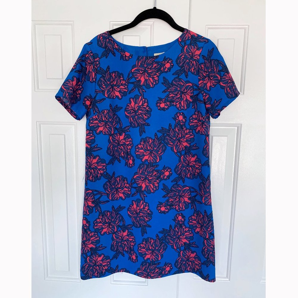 J.Crew Factory | Blue short sleeve shift dress